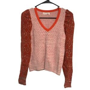 Anthropologie Cherie Puff-Sleeved Pullover Sweater Size XS